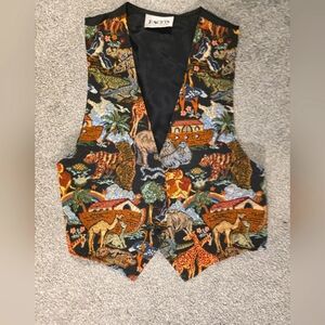 1990's Facets by Mirrors Noah's Ark Tapesty Vintage Vest